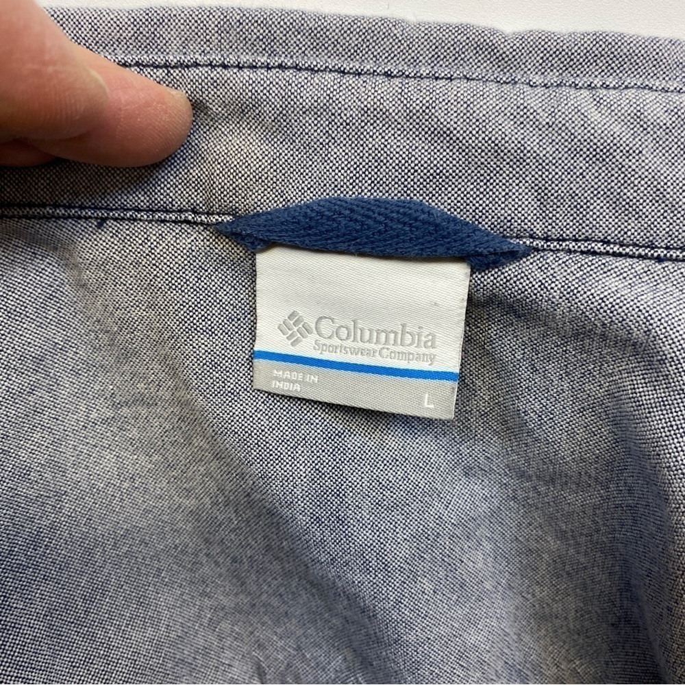 Columbia Sportswear Mens Adult Large Blue One Pocket Shirt Casual - Picture 2 of 9